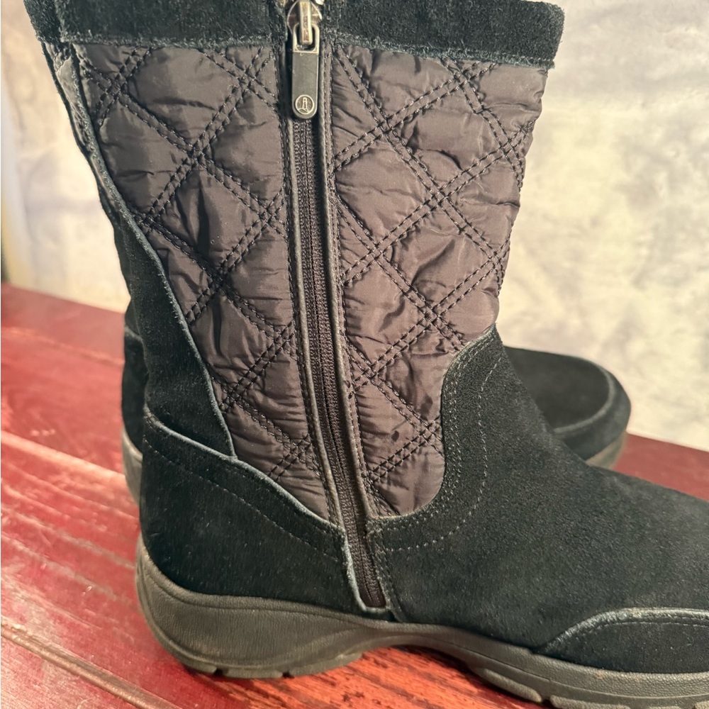 Lands End Womens All Weather Suede and Quilted Black Boots Size 9.5 - Picture 8 of 12